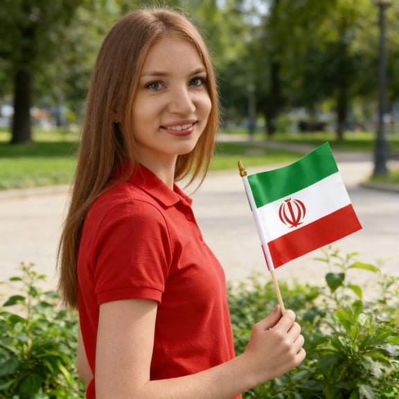 4Pcs Iran Flag, Yannianjz Old Historic Iran Iranian Polyester Flag, Hand Waving Banner For Cultural Events, Vibrant Colors With Sturdy Pole, Multipack For Parades And Celebrations