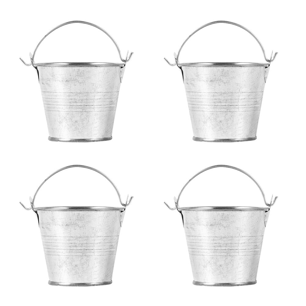 4Pcs Iron Bucket Succulent Plants Bucket Portable Flower Storage Bucket