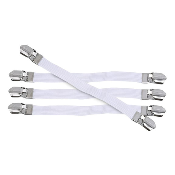 4Pcs Ironing Board Cover Fasteners Elastic Bed Sheet Fasteners Suspenders Band Straps Clips Non Slip Corner Holder Gripper for