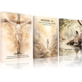 thumbnail image 1 of 4Pcs Jesus Poster Minimalist Christian Motivational Earth Tone Verse and Bible Stories Scripture Canvas Painting Wall Art for Living Room Bedroom Church Decoration（unframed）, 1 of 6