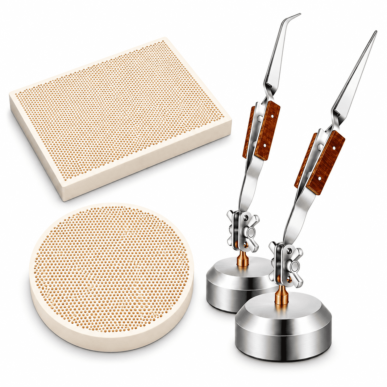 Hand Make Food 4Pcs Jewelry Tools Supplies, 2 Third Hand Soldering Tweezers with 360 ...