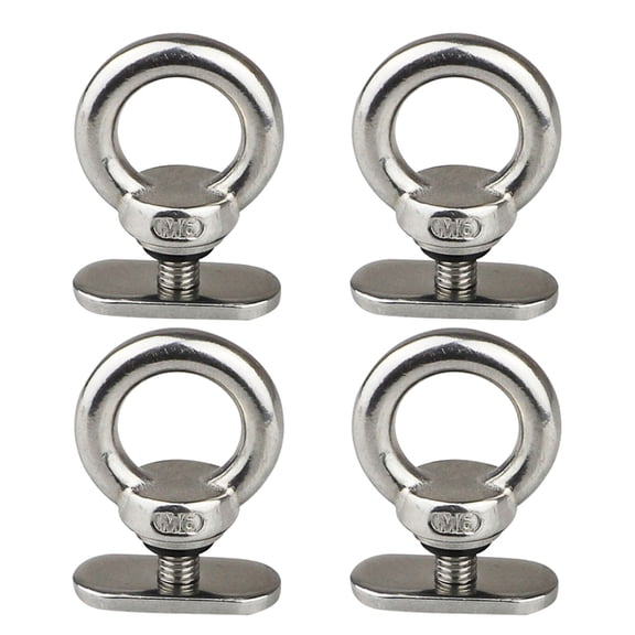4Pcs Kayak Track Mount Nut Tie Down Eyelet Stainless Steel Rail Mount Screw Kayak Track Accessories Easy to Use