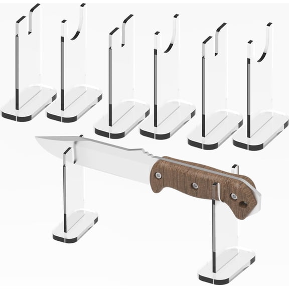4Pcs Knife Display Stand ,Acrylic Knife Holder Collector ,Knives Extendable blade holder, Single Knife Holder for Home Decor (clear bottom)