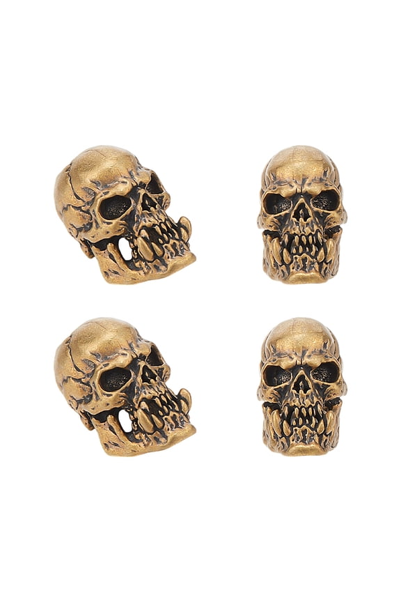 4Pcs Knife Lanyard Beads Paracord Beads Beads EDC Charm Bead Brass European Beads Golden Large Hole Beads for Men Keychain Bracelet