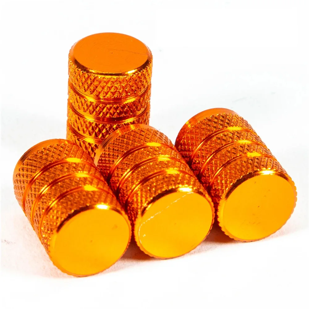 4Pcs Knurling Style Tire Valve Cap Aluminum Silver Car Tire Valve Stems Cap Tire Wheel Stem Air Valve Cap