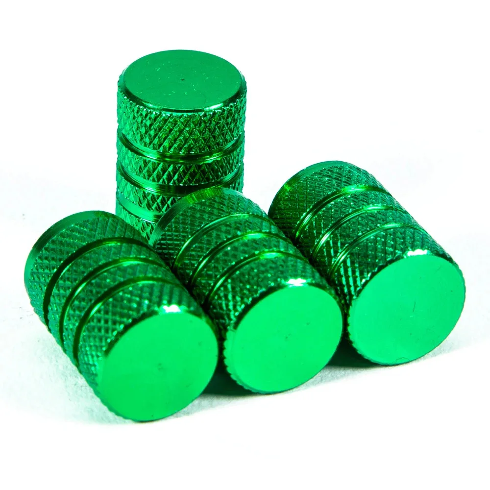 4Pcs Knurling Style Tire Valve Cap Aluminum Silver Car Tire Valve Stems Cap Tire Wheel Stem Air Valve Cap