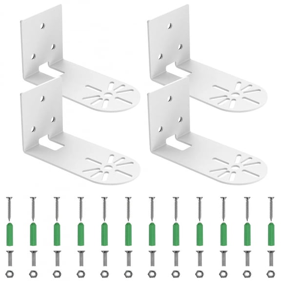 4Pcs L Shape Wall Mounted PTZ Camera Bracket Metal Adhesive and Screw Mounting Household Security Camera Holder for Camera