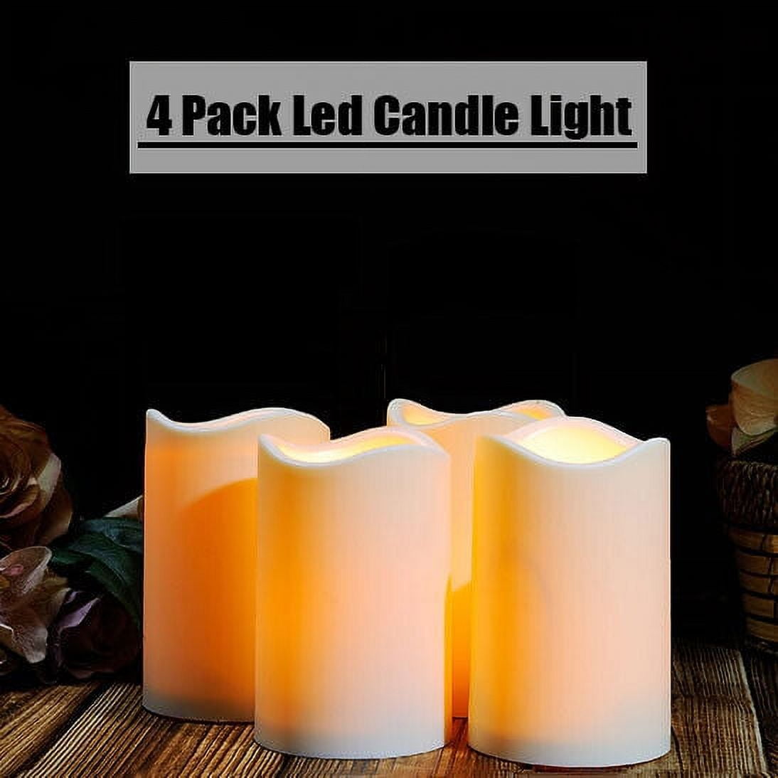 4Pcs LED Candle Light Battery Operated Flickering Pillar Candles Lights