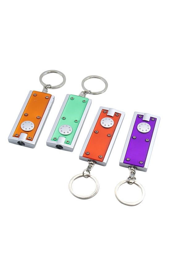 4Pcs LED Keychain Flashlight Portable Small Bright Flat Torches Light for Outdoor Hiking and Emergencies Lighting