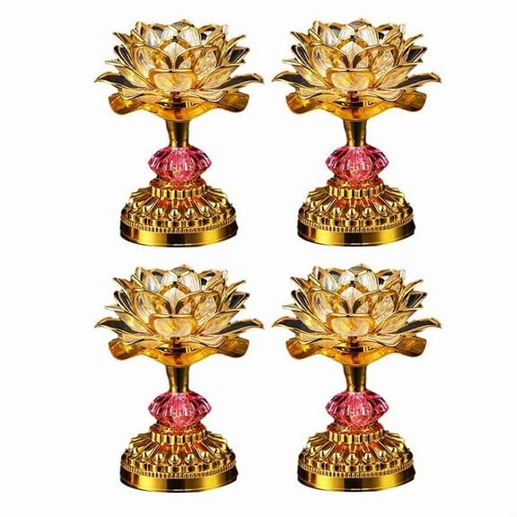 4Pcs LED Buddhist Lights Buddha Lamps Plug in or Battery-Operated Buddhist Lamp US Plug Gold 58 Songs