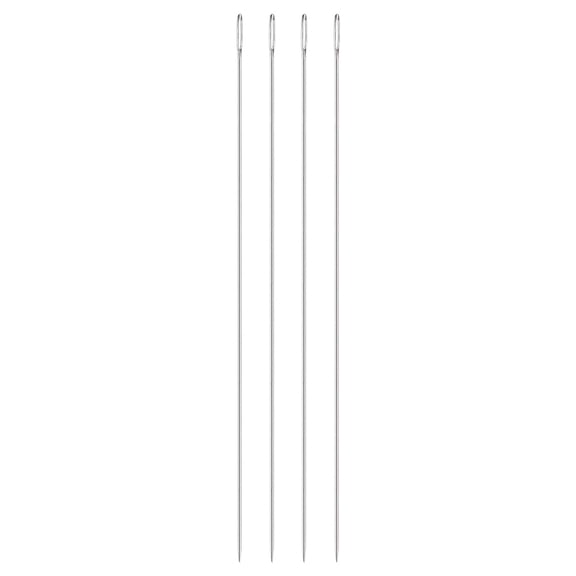 4Pcs Large Eye Needle, 11.81" 3mm Steel Knitting Needles