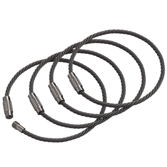 4Pcs Large Key Ring Wire Stainless Steel Cable Keyring Loop for Luggage ID Tags
