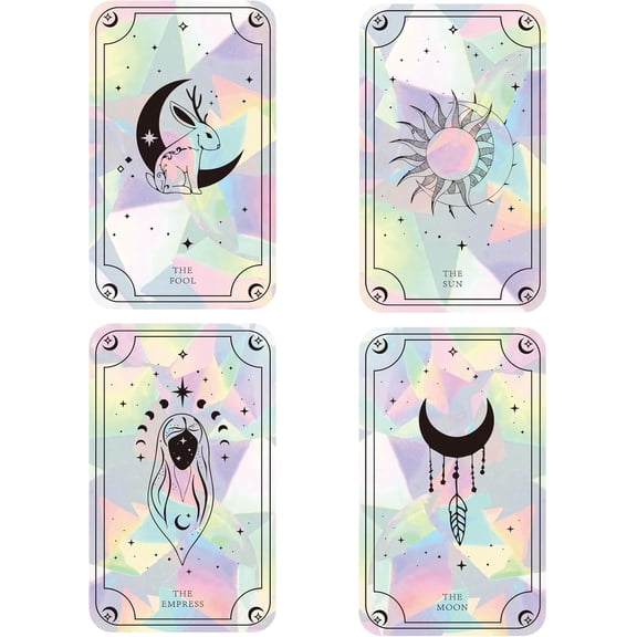 4Pcs Laser Window Sticker Adhesive Static Stickers Moon Phase Pattern Electrostatic Window Stickers Double Sided Window Stickers Static Clings Window Decorations