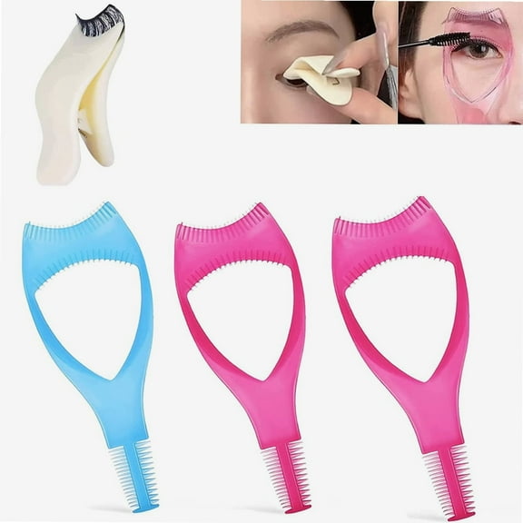 4Pcs Lashes Buddy False Eyelashes Applicator Tool for Wear Eyelashes, Eyelash Brush Tool 3 in 1 Makeup Beginner Essentials Tool Upper Lower Eye Lash Mascara Guard Applicator