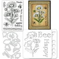 thumbnail image 1 of 4Pcs Layered Daisy Flower Clear Stamps Silicone Cutting Die Painting Stencils for Card Making and DIY Embossing Scrapbooking Craft Decor, 1 of 9