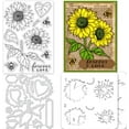 thumbnail image 1 of DIY Layered Sunflower Silicone Clear Stamps Metal Bee and Text Cutting Die Cuts Paint Craft Stencils Template for Card Making DIY, 1 of 1