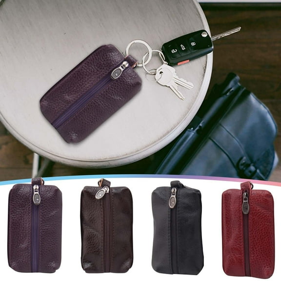4Pcs Leather Key Case under $5! Yannianjz Leather Key Holder, Zipper Key Case Wallet, Compact Key Organizer Pouch, RFID Blocking Keychain Wallet, Travel Key Storage Bag for Car Keys