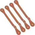 thumbnail image 1 of 4Pcs Leather Spur Straps Adjustable Boot Strap Western Man Woman Single Ply Leather Horizons Spur Straps with Zinc Alloy Clasp for Equestrian Supplies Thigh High Boots Chocolate, 1 of 9