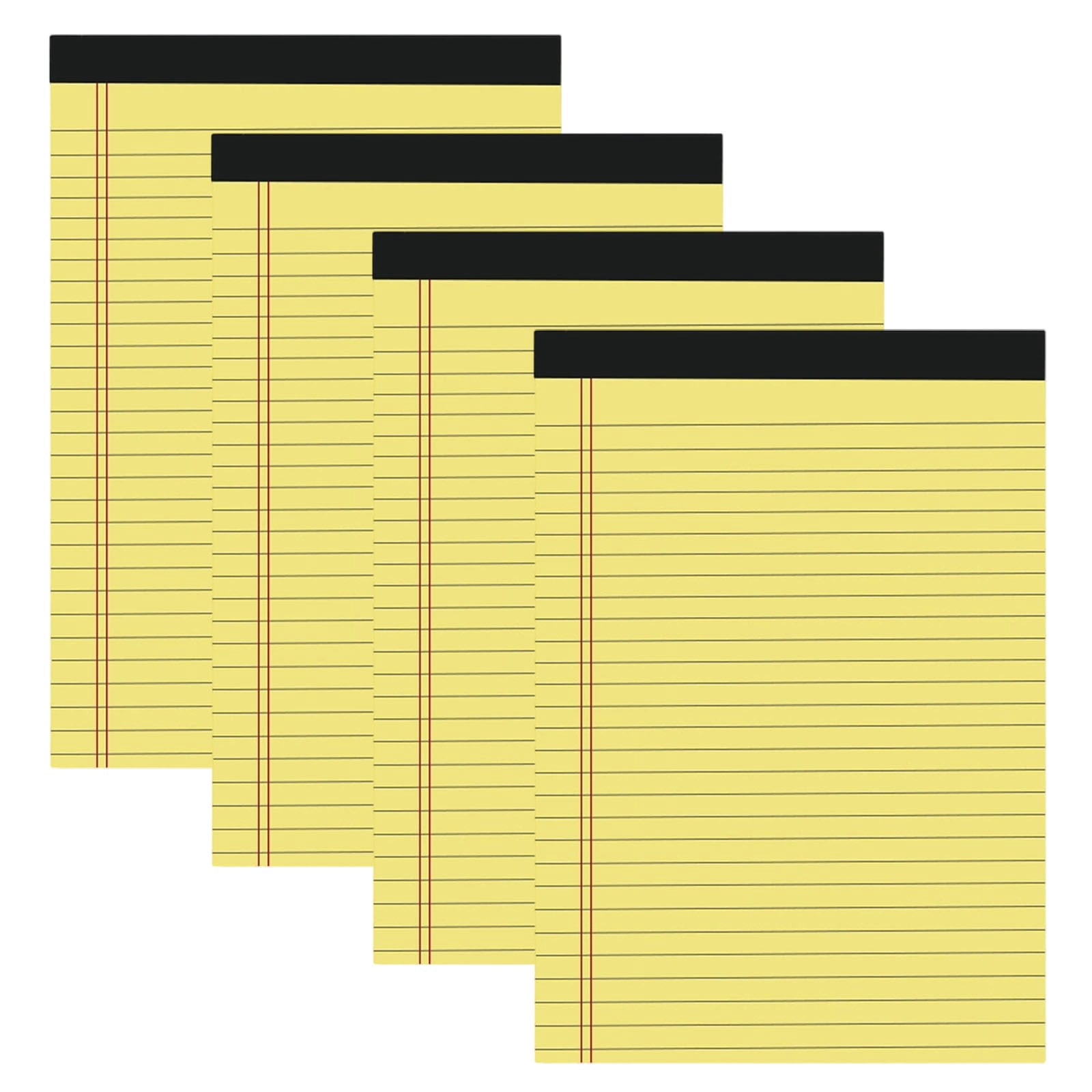 4Pcs Legal Pads, Lined Writing Note Pads, 8.4X11.65inch Wide Ruled Notepads, Legal Pad Paper with Black Binding for Office, Home, Business Notes