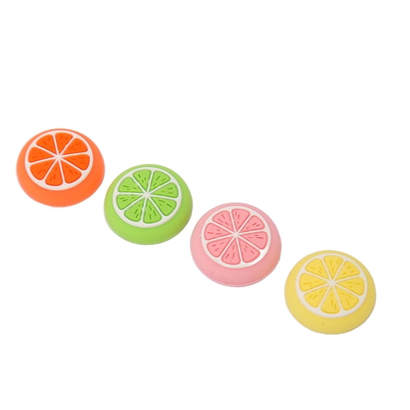 4Pcs Lemon Scent Soft Silicone Thumb Grip Caps for Nintendo Switch & Switch Lite OLED Joycon Comfort Joystick Caps Cover (4Pcs / 1.5 cm)