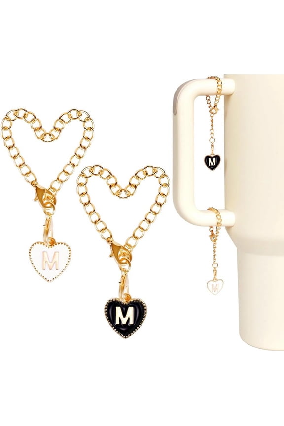 4Pcs Letter Charm Accessories Water Cup Charms for Office Home Birthday Parties Handle Decor for DIY Letter M