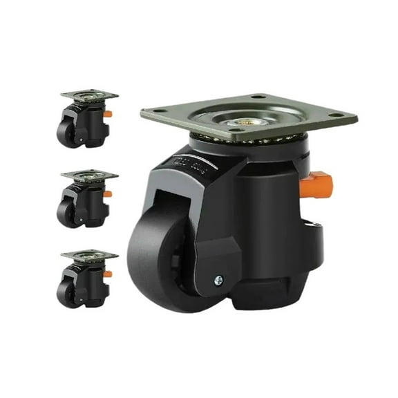 4Pcs Leveling Casters Heavy Duty Swivel Caster Wheels With Handle Design Height Adjustable Feet For Workbench Machine ,Quiet and Smooth