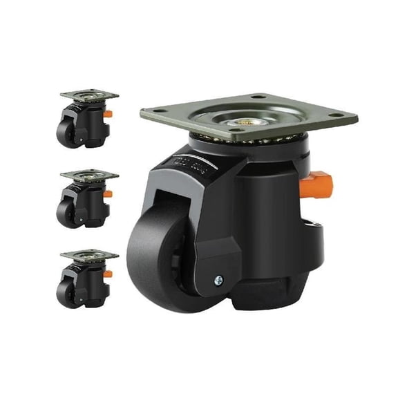 4Pcs Leveling Casters Heavy Duty Swivel Caster Wheels With Handle Design Height Adjustable Feet For Workbench Machine