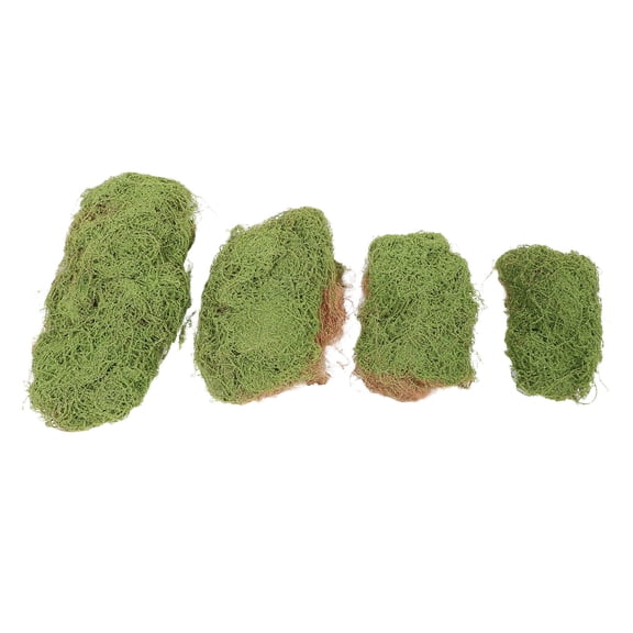 4Pcs Lifelike Artificial Moss Stone Rocks Low Maintenance Decorative Faux Moss Pebbles