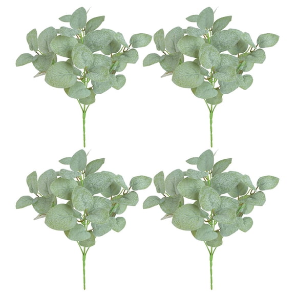 4Pcs Lifelike Simulation Artificial Green Eucalyptus Leaves for Table Setting Wedding Decoration