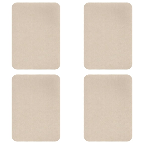 4Pcs Light Beige Car Seat Repair Kit Fabric, Self-Adhesive Linen Fabric Patches, Fabric Repair Tape, 4.3 X6.3" Self Adhesive Leather Repair Patch for Home Upholstery