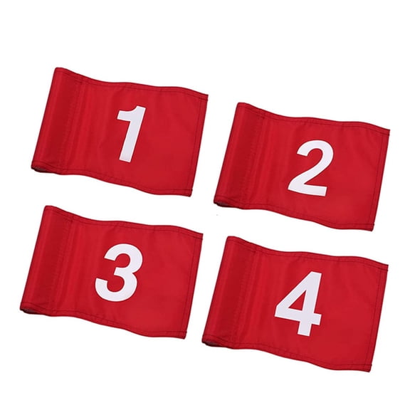 4Pcs Light Weight 1-4 Practice Numbered Golf Flag Golf Course Markers Targets Flag For Easy Identification Enduring
