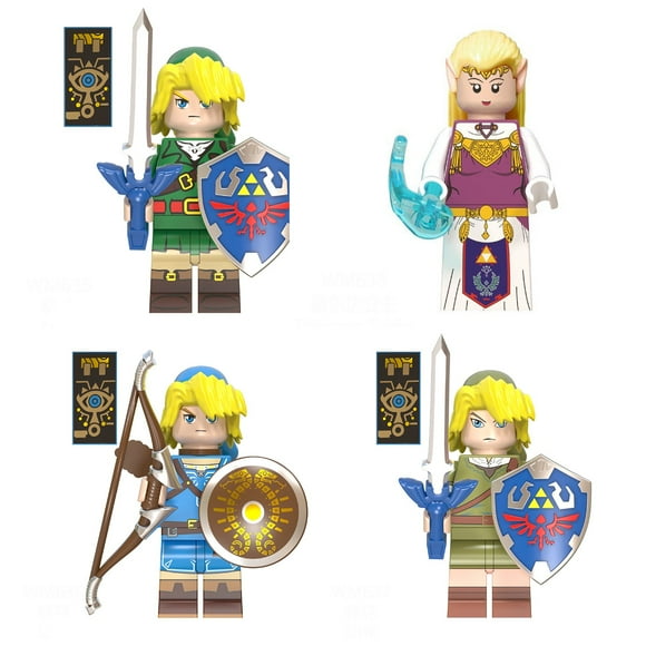 4Pcs Limited Legend of Ze-lda Link Princess Mini Character Models - Collectible Ze-lda Action Figure Dolls, Unique Birthday Gift for Fans