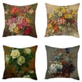 thumbnail image 1 of 4Pcs Linen Flowers Paintings Cushion Cover Roses and Vase Orange Pomegranate Throw Pillow Cover Floral Sofa Home Decor Pillowcases, 1 of 7