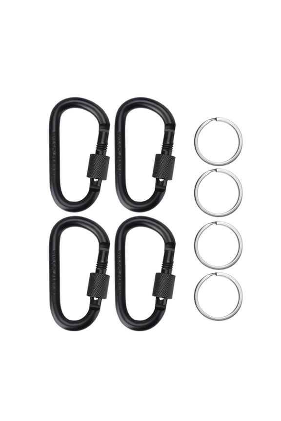 4Pcs Locking Carabiner Clip Hook Keychain Carabiner D Rings Key Clip Spring Snap Hook Aluminum Alloy Keyrings Hook
