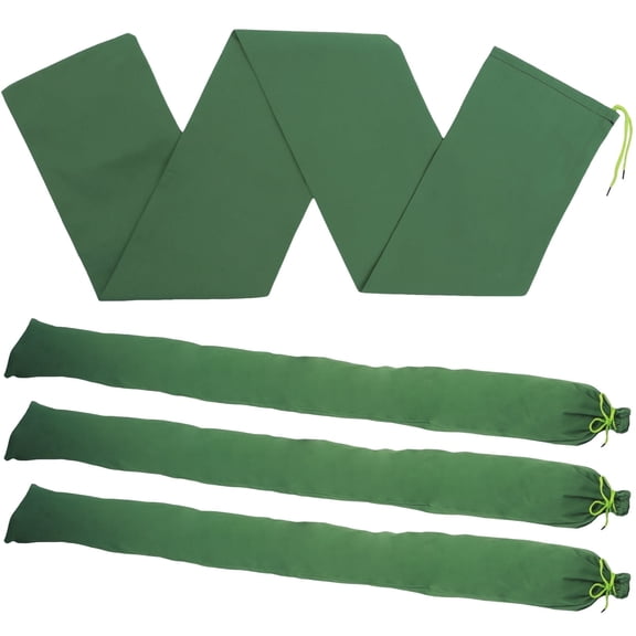 4 Pack Canvas Sand Bags for Flooding, 5 FT x7.5 inch Thickened Canvas Flood Protection Sandbag Tube with Elastic Band, Reusable Flood Rain Wind Barrier Sand Bag Tube for Door Window Flood Control