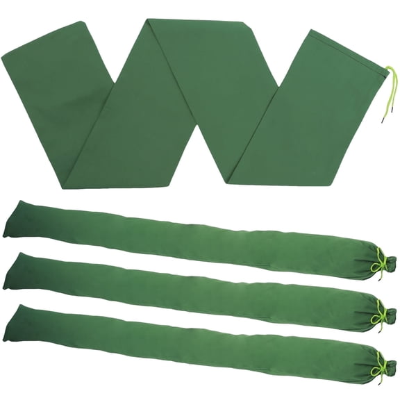 FUYGRCJ 4 Pack Canvas Sand Bags for Flooding, 5 FT x7.5 inch Thickened Canvas Flood Protection Sandbag Tube with Elastic Band, Reusable Flood Rain Wind Barrier Sand Bag for Door Window Flood Control