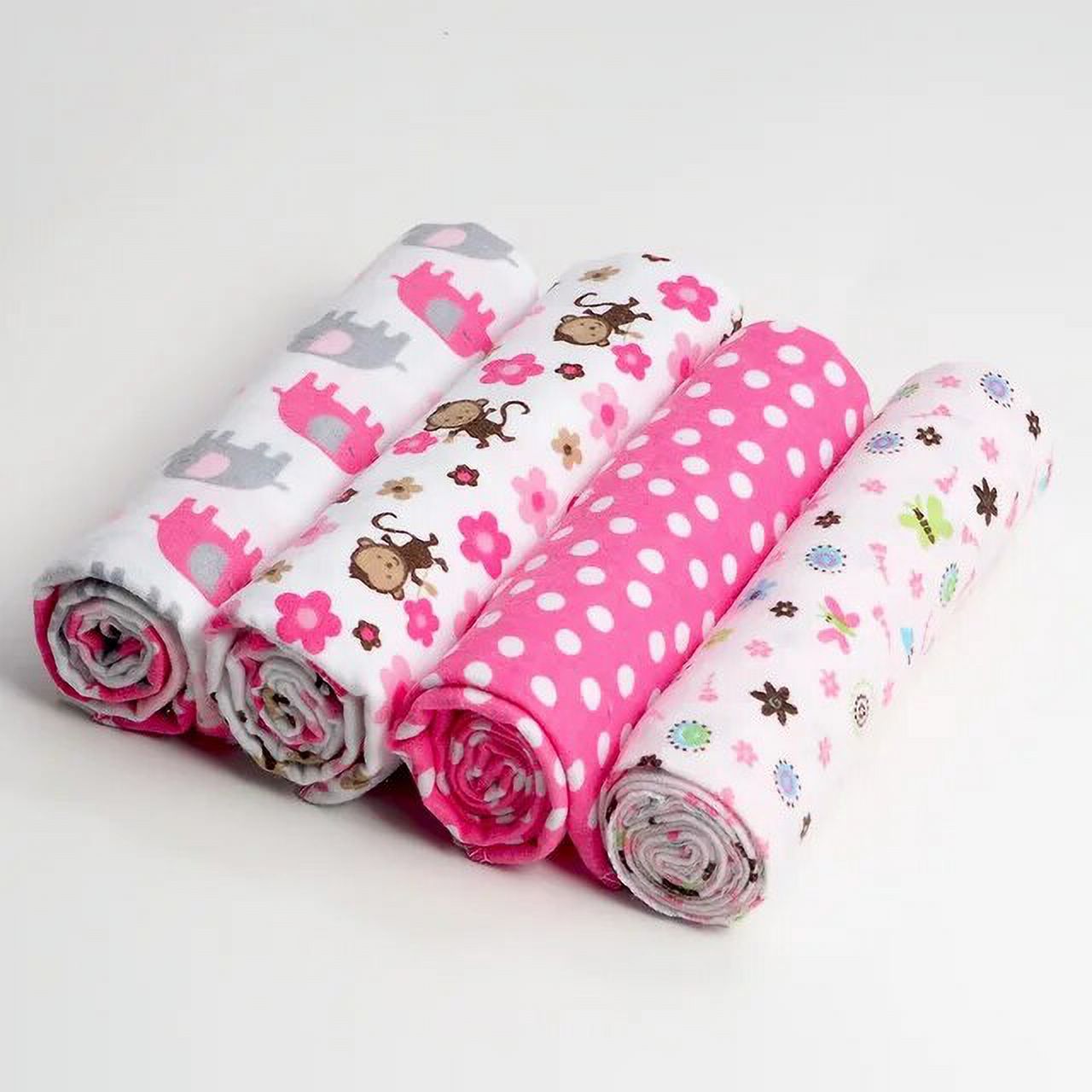 4Pcs/Lot Baby Blanket Kids Diapers Muslin Swaddle 100 Cotton Flannel