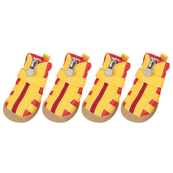 4Pcs/Lot Pet Dog Non-Slip Sole Sport Shoes Puppy Outdoor Walking Running Sneakers (Red, 3#) Gueiykk