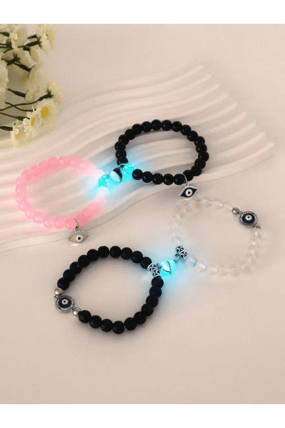4Pcs Love Glow Bracelet Devil's Eye Glow-in-the-dark Jewelry
