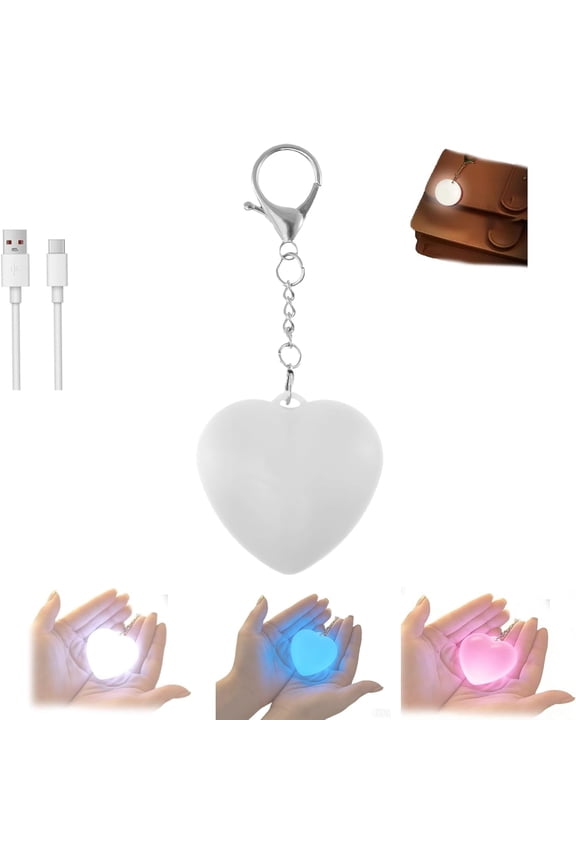 4Pcs Love Wallet Tote Bag Touch Sensing Light,Heart Shape Touch Sensor Purse Handbag Light Keychain,Portable Pocketbook Night Lights for Women Girls