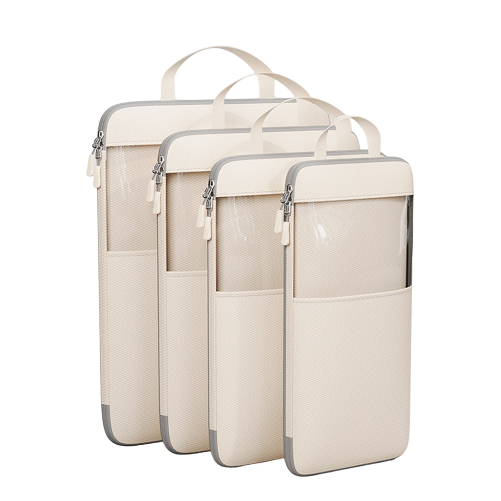 4Pcs Luggage Organizers Portable Travel Compression Bag Compression Packing Cubes Set for Backpacks and Suitcases