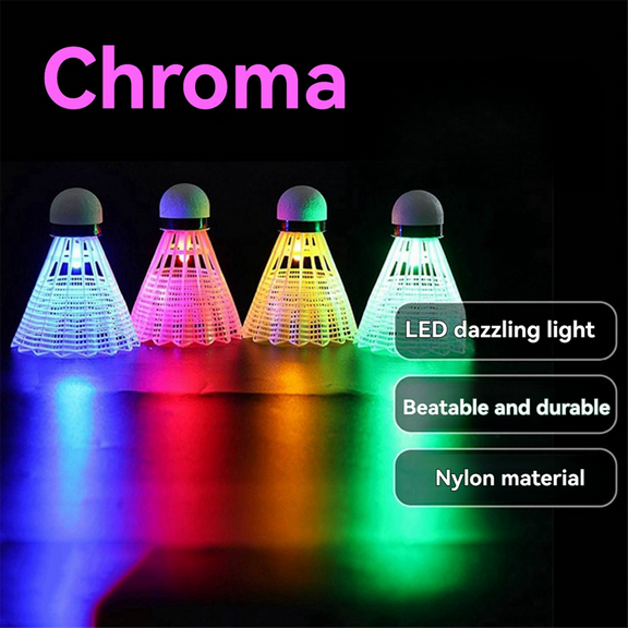 4Pcs Luminous Badminton Balls LED Foamed Plastic Sport Badminton Light-Up Shuttlecocks Badminton Set Green