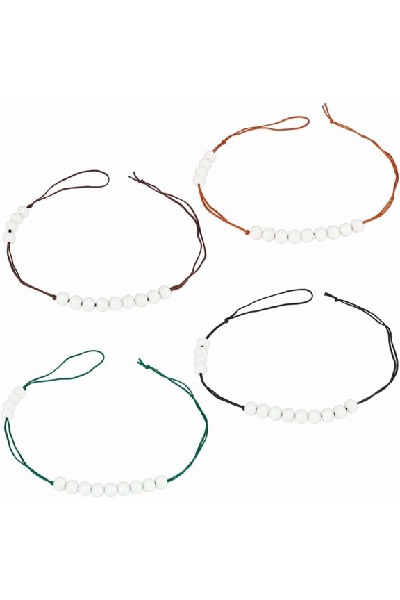 4Pcs Luminous Plastic Bead Pendant Decoration with Nylon Cord Lemon Chiffon 400mm diy