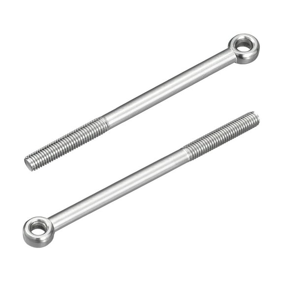 4Pcs M10 x 150mm Lifting Eye Bolts, 304 Stainless Steel Machinery Shoulder Swing Bolt Lifting Ring Eyebolt for Pipeline Gate Valves, Building Steel Pipe Fasteners, Silver