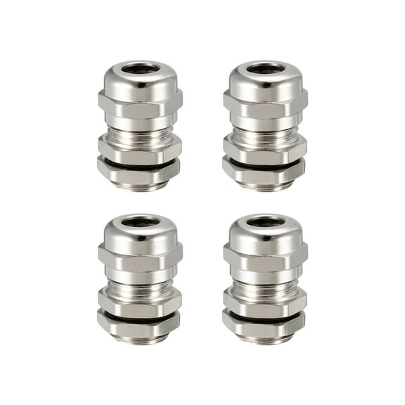 4Pcs M12 Cable Gland Metal Waterproof Wire Glands Joints for 3mm-6.5mm Dia Range