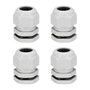 4Pcs M25 Cable Gland Waterproof Plastic Wire Glands Joint White for 9mm-17mm Dia