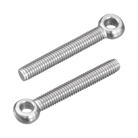 4Pcs M5 x 35mm Lifting Eye Bolts, 304 Stainless Steel Machinery Shoulder Swing Bolt Lifting Ring Eyebolt for Pipeline Gate Valves, Building Steel Pipe Fasteners, Silver