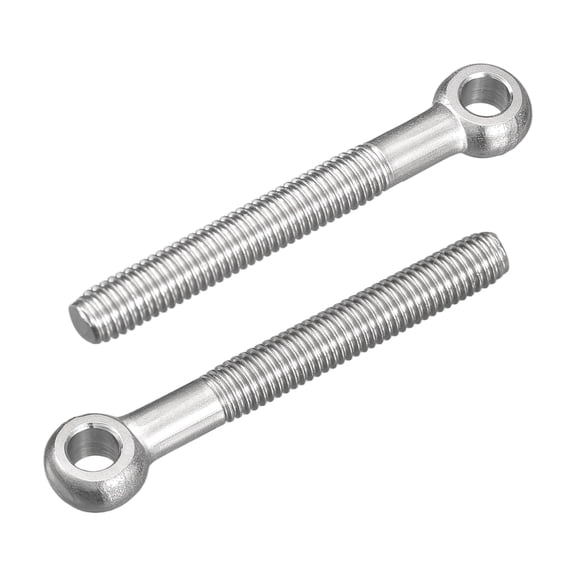 4Pcs M5 x 40mm Lifting Eye Bolts, 304 Stainless Steel Machinery Shoulder Swing Bolt Lifting Ring Eyebolt for Pipeline Gate Valves, Building Steel Pipe Fasteners, Silver