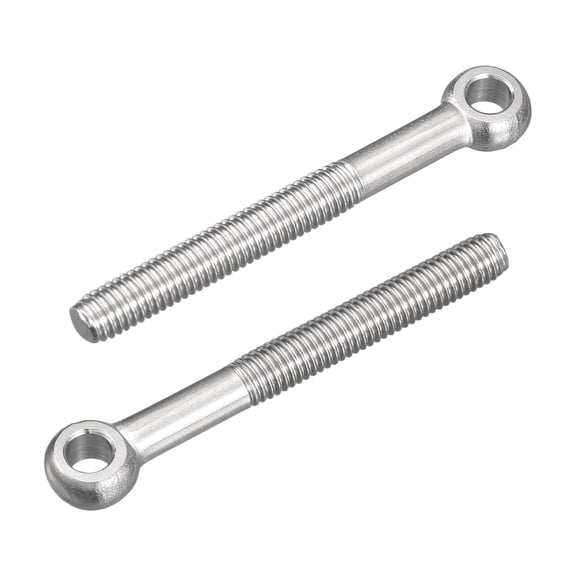 4Pcs M5 x 45mm Lifting Eye Bolts, 304 Stainless Steel Machinery Shoulder Swing Bolt Lifting Ring Eyebolt for Pipeline Gate Valves, Building Steel Pipe Fasteners, Silver