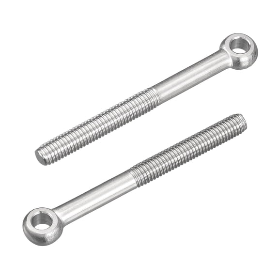 4Pcs M5 x 55mm Lifting Eye Bolts, 304 Stainless Steel Machinery Shoulder Swing Bolt Lifting Ring Eyebolt for Pipeline Gate Valves, Building Steel Pipe Fasteners, Silver